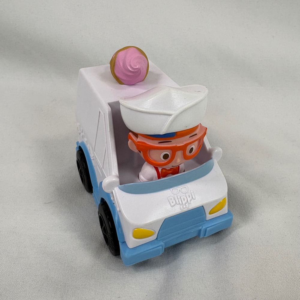 Blippi Ice Cream Truck Toy Vehicle Unisex Small‎ Blue White Plastic Jazwares